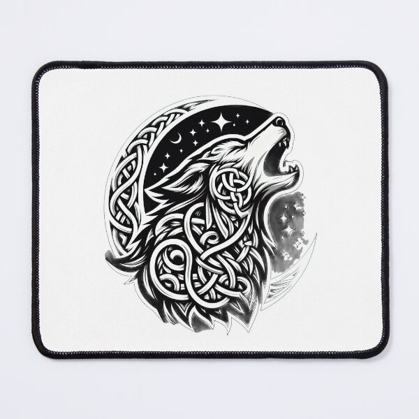 Item preview,  Celtic Wolf Tribal  wolf with Celtic symbols designed and sold by Expressions-Sel.