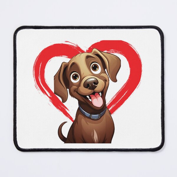 Item preview, Chocolate Labrador Cartoon in Love Heart swoosh designed and sold by For Dog Sake!®.
