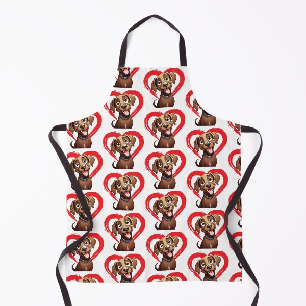 Item preview, Chocolate Labrador Cartoon in Love Heart swoosh designed and sold by For Dog Sake!®.