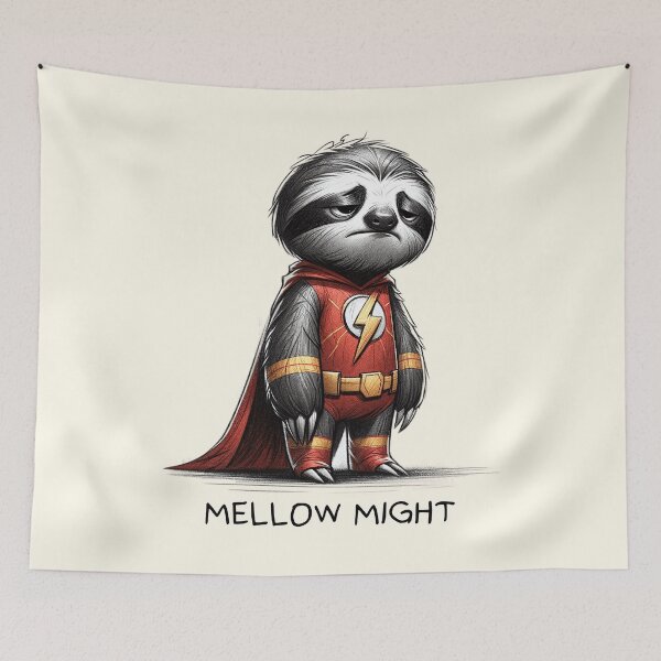 Item preview, Sloth Superhero in Flash Costume Illustration designed and sold by RuyaFab.