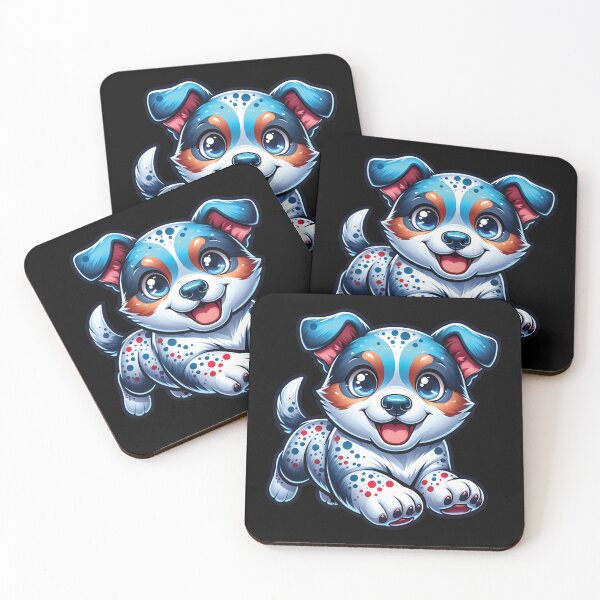 Item preview, Cute Cattle Pup - Kawaii Australian Cattle Dog Puppy Illustration designed and sold by DesignDoodleArt.
