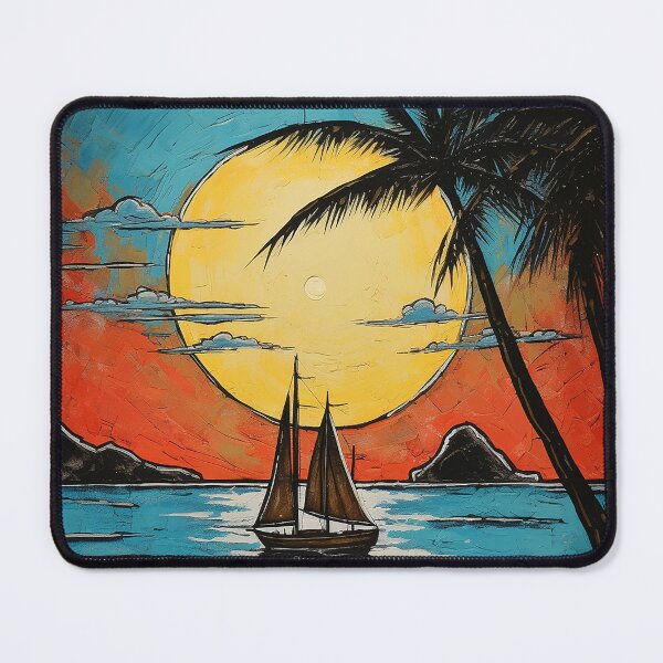 Item preview, Lanikai beach colorful travel vintage graphics designed and sold by wonderfulpark.