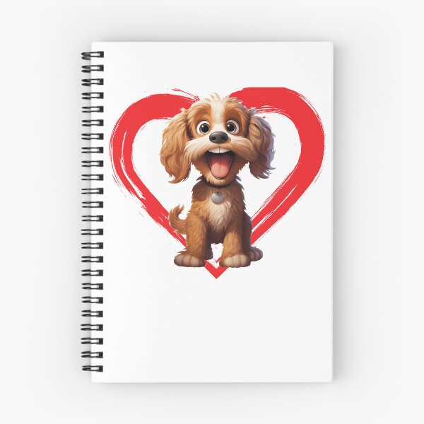 Item preview, Cockerpoo Cartoon in Love Heart swoosh  designed and sold by For Dog Sake!®.