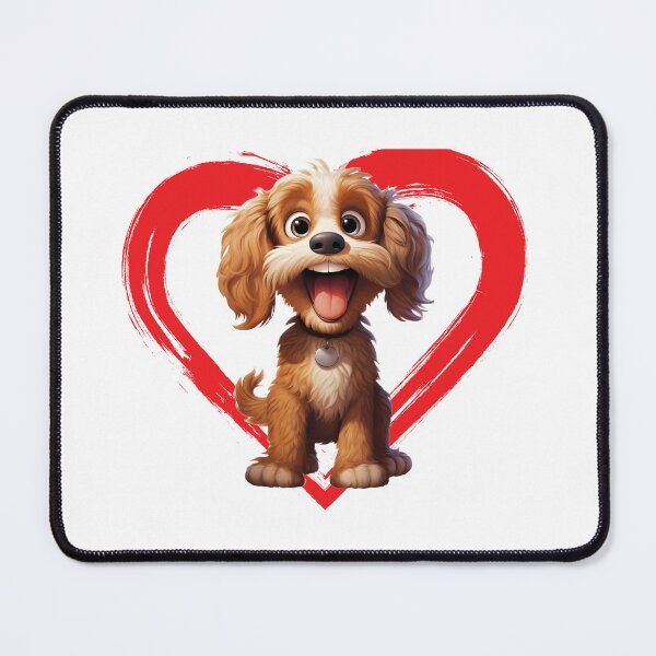 Item preview, Cockerpoo Cartoon in Love Heart swoosh  designed and sold by For Dog Sake!®.