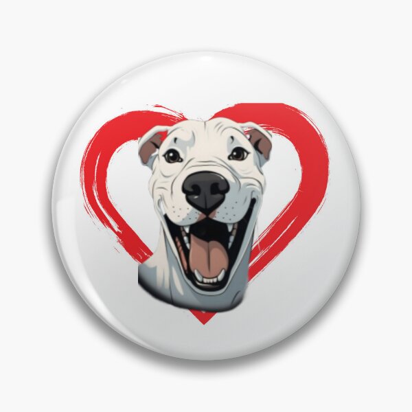 Item preview, Dogo Argentino Cartoon in Love Heart swoosh  designed and sold by For Dog Sake!®.