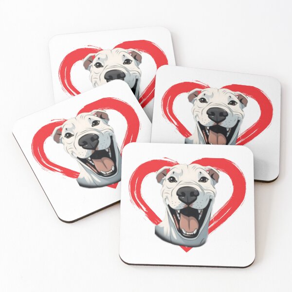 Item preview, Dogo Argentino Cartoon in Love Heart swoosh  designed and sold by For Dog Sake!®.