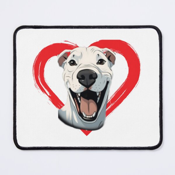 Item preview, Dogo Argentino Cartoon in Love Heart swoosh  designed and sold by For Dog Sake!®.