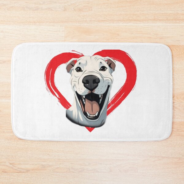 Item preview, Dogo Argentino Cartoon in Love Heart swoosh  designed and sold by For Dog Sake!®.