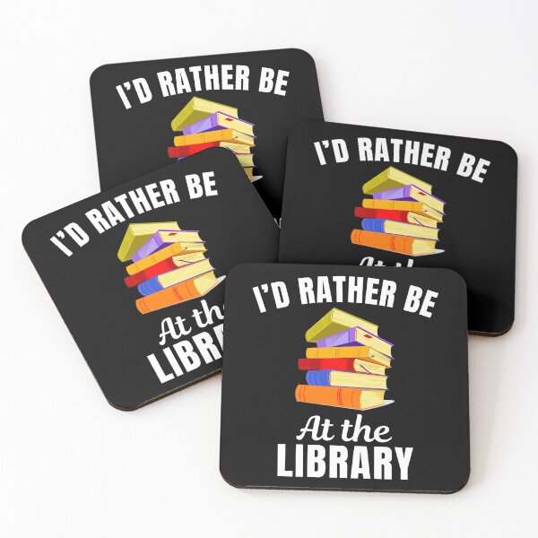 Item preview, I'd rather be at the library, funny reading fan or reading enthusiast book lover saying designed and sold by NBSStore.