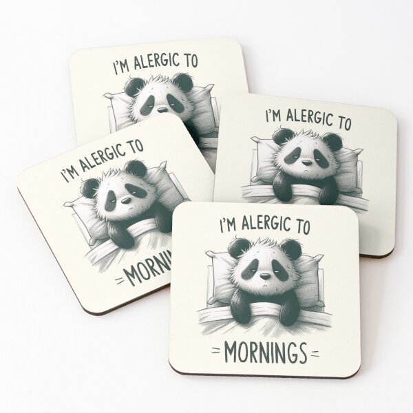Item preview, Panda Allergic to Mornings Illustration designed and sold by RuyaFab.