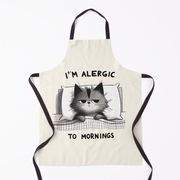Item preview, Grouchy Cat Allergic to Mornings Illustration designed and sold by RuyaFab.
