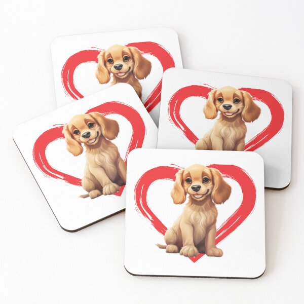 Item preview, English Cocker Spaniel Cartoon in Love Heart swoosh  designed and sold by For Dog Sake!®.