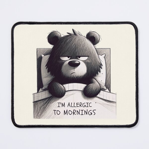 Item preview, Grumpy Bear Allergic to Mornings Illustration designed and sold by RuyaFab.