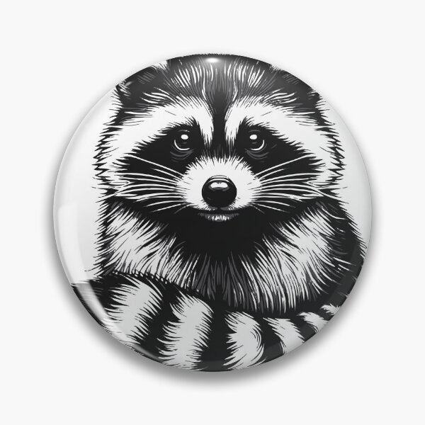Item preview, Racoon siting down/ black and white racoon designed and sold by Kr1tos.