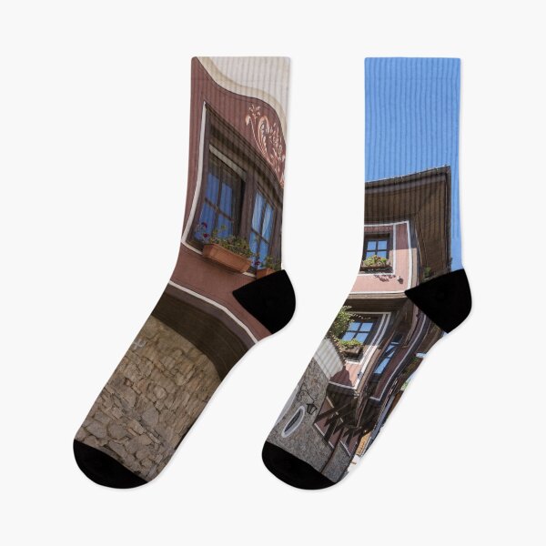Item preview, Steep Cobblestoned Street National Revival House and Cool Oriel Window designed and sold by Georgia Mizuleva.
