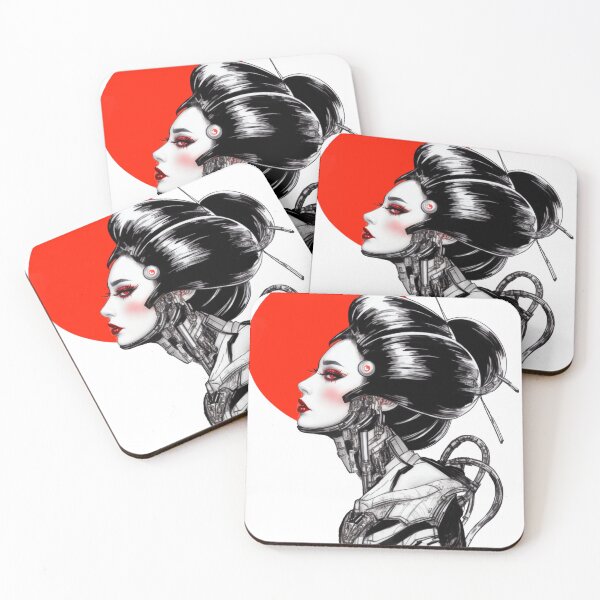 Item preview, Geisha ciberpunk designed and sold by PrintifyWorld.