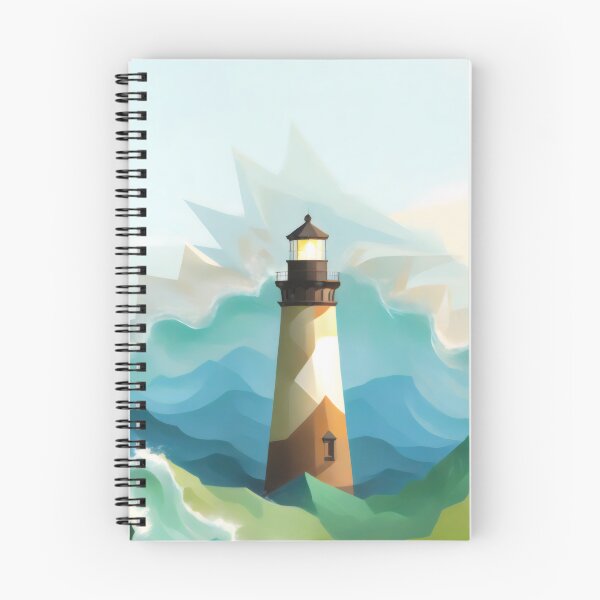 Item preview, Coastal energy: Wave of triangles crests against hexagonal lighthouse designed and sold by PanoramaPrints.
