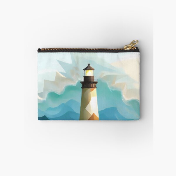 Item preview, Coastal energy: Wave of triangles crests against hexagonal lighthouse designed and sold by PanoramaPrints.