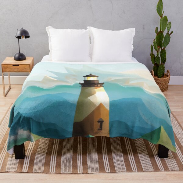 Item preview, Coastal energy: Wave of triangles crests against hexagonal lighthouse designed and sold by PanoramaPrints.