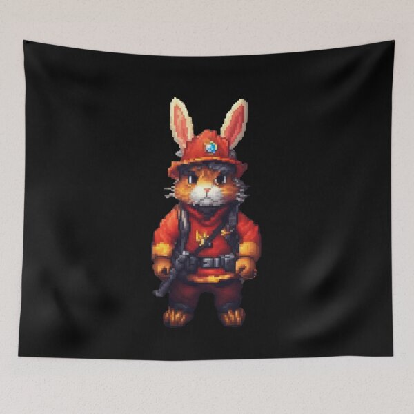Item preview, Pixel Rabbit firefighter designed and sold by HarriPaloma.
