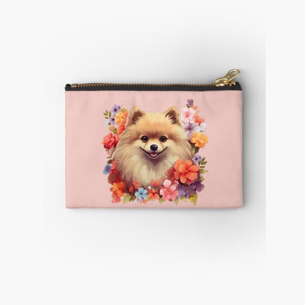 Item preview, Happy Pomeranian in Flowers designed and sold by ZombieLH.