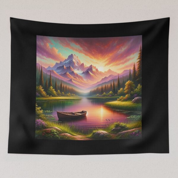 Item preview, Tranquil Sunset by the Lake designed and sold by BestArtByArvind.