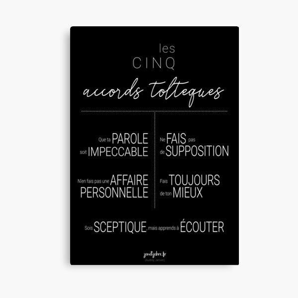 Affiche des accords toltèques n°2 Impression sur toile
