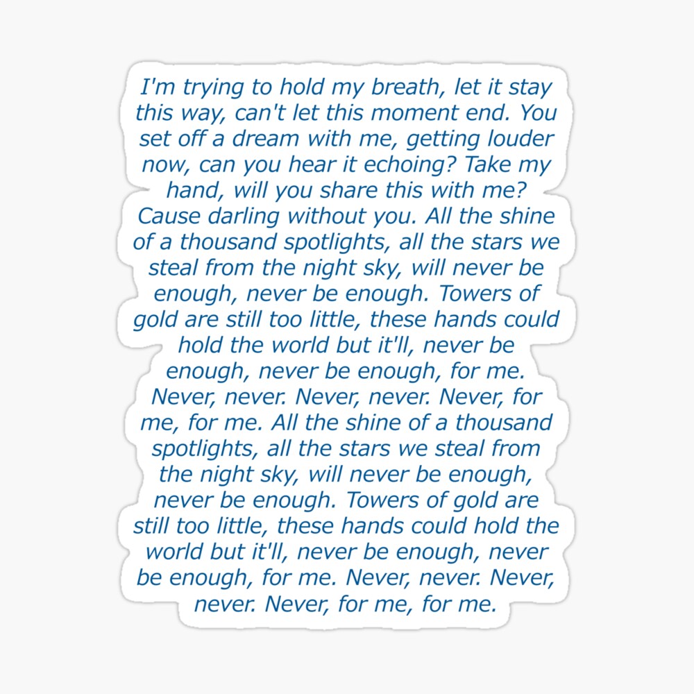  View 37 Song Lyrics Never Enough Greatest Showman
