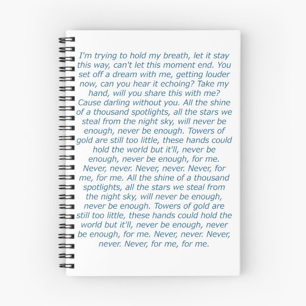 Item preview, Never Enough Lyrics designed and sold by Jess ..
