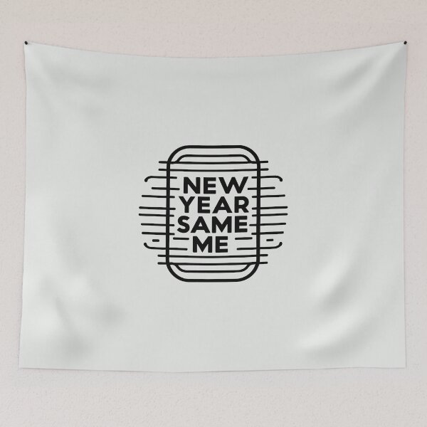 Item preview, new year same me - black lines design designed and sold by EvaAngel.