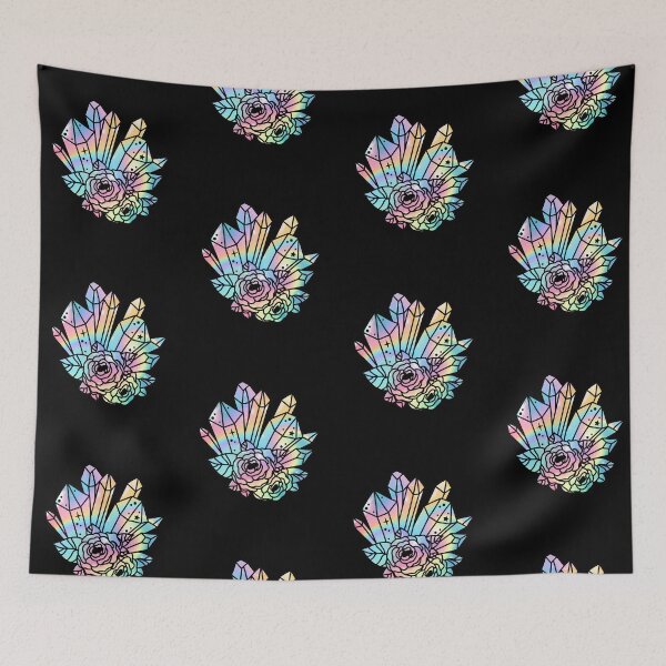 Item preview, Flower Celestial Crystal Boho Hippie Pastel Fantasy Rainbow designed and sold by Nicole Creates.