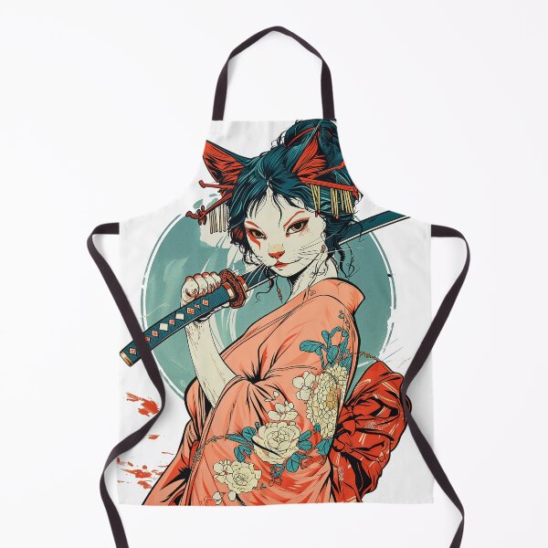 Item preview, Cat Geisha, Cat Ninja, Feline Geisha, Cat Samurai, Feline Samurai, Sexy Cat Geisha Samurai, Anthropomorphic Cat, Furry Cat designed and sold by PrintShangri-La.