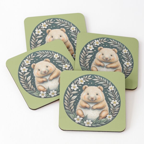 Item preview, Chubby wombat and daisy flower designed and sold by Nolan6.
