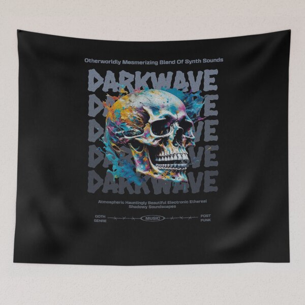 Item preview, Darkwave Goth Music Skull  designed and sold by Rockstorr.