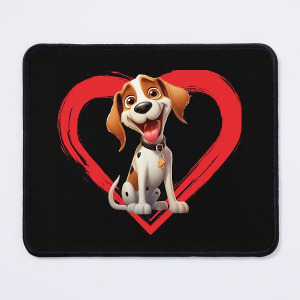 Item preview, English Fox Hound Cartoon in Love Heart swoosh designed and sold by For Dog Sake!®.