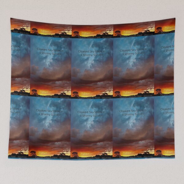Item preview, GALACTIC ART - CLOAKED SKY SHIPS & STORMY SUNSET designed and sold by GalacticFleet.