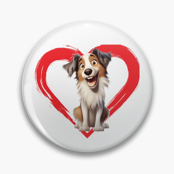Item preview, English Shepherd Cartoon in Love Heart swoosh  designed and sold by For Dog Sake!®.