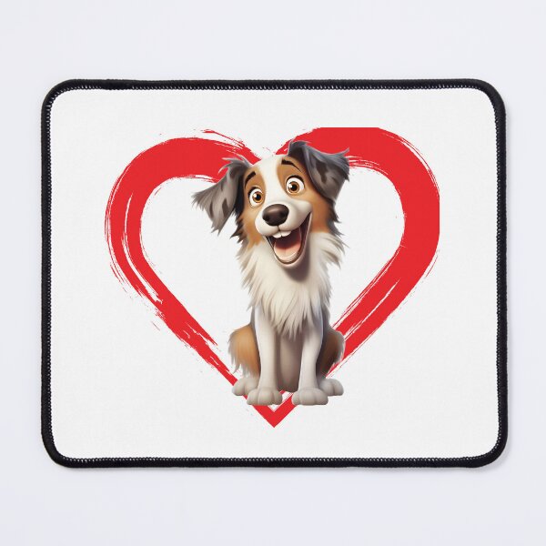 Artikelvorschau, English Shepherd Cartoon in Love Heart swoosh entworfen und verkauft von For Dog Sake!®.