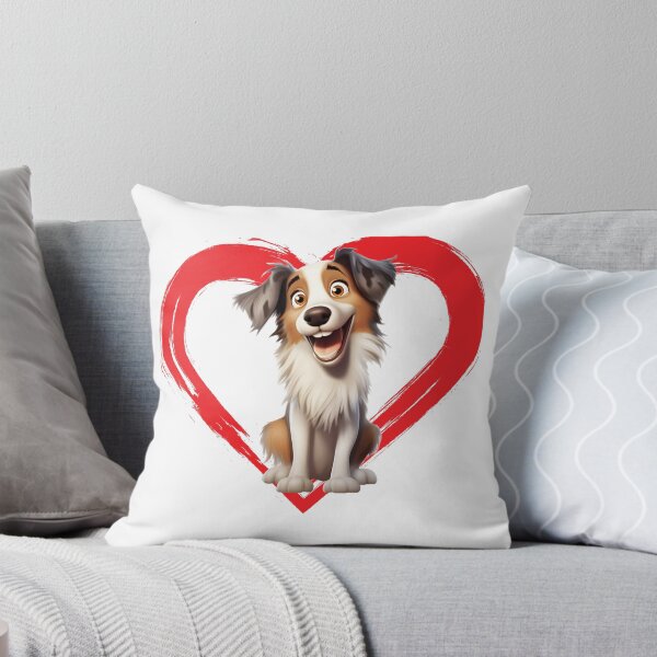 Artikelvorschau, English Shepherd Cartoon in Love Heart swoosh  entworfen und verkauft von For Dog Sake!®.