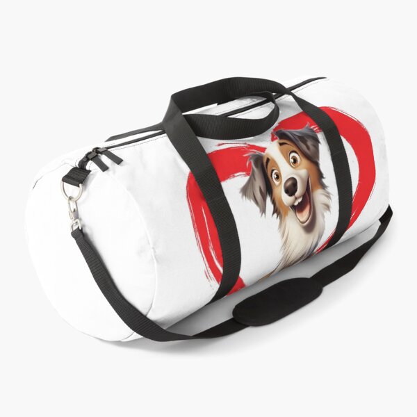 Item preview, English Shepherd Cartoon in Love Heart swoosh  designed and sold by For Dog Sake!®.