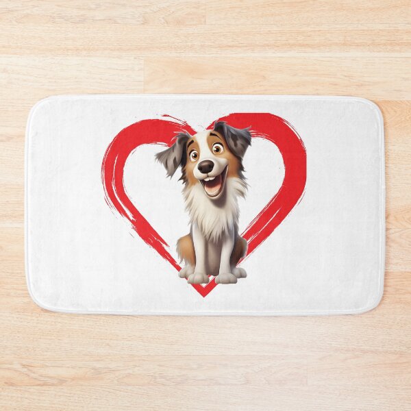 Item preview, English Shepherd Cartoon in Love Heart swoosh  designed and sold by For Dog Sake!®.