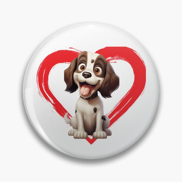 Item preview, English Springer Spaniel Cartoon in Love Heart swoosh  designed and sold by For Dog Sake!®.