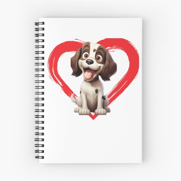 Item preview, English Springer Spaniel Cartoon in Love Heart swoosh  designed and sold by For Dog Sake!®.