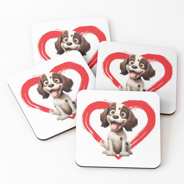 Item preview, English Springer Spaniel Cartoon in Love Heart swoosh  designed and sold by For Dog Sake!®.
