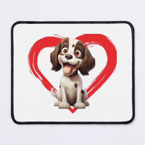 Item preview, English Springer Spaniel Cartoon in Love Heart swoosh  designed and sold by For Dog Sake!®.