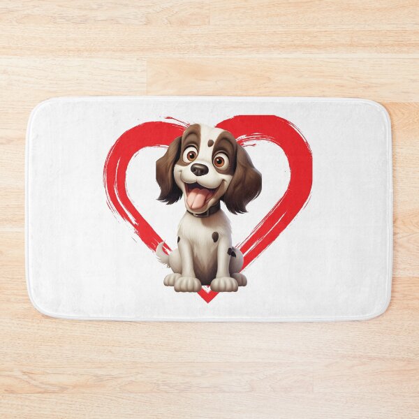 Item preview, English Springer Spaniel Cartoon in Love Heart swoosh  designed and sold by For Dog Sake!®.