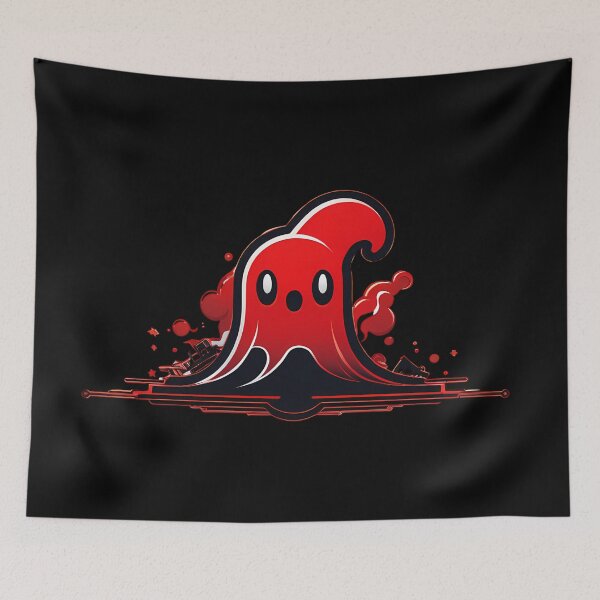 Item preview, Clockwork Fun: The Playful Red Ghost designed and sold by Artedig.