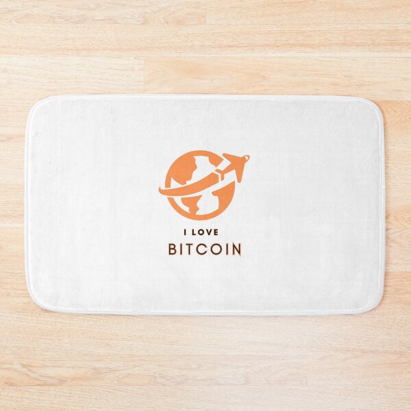 Item preview, Orange Globe with Plane Flying: I Love Bitcoin designed and sold by kylmllr101684.