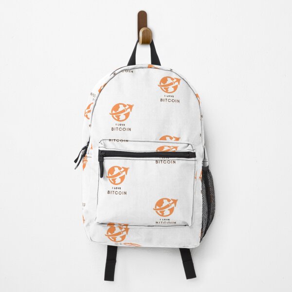 Item preview, Orange Globe with Plane Flying: I Love Bitcoin designed and sold by kylmllr101684.