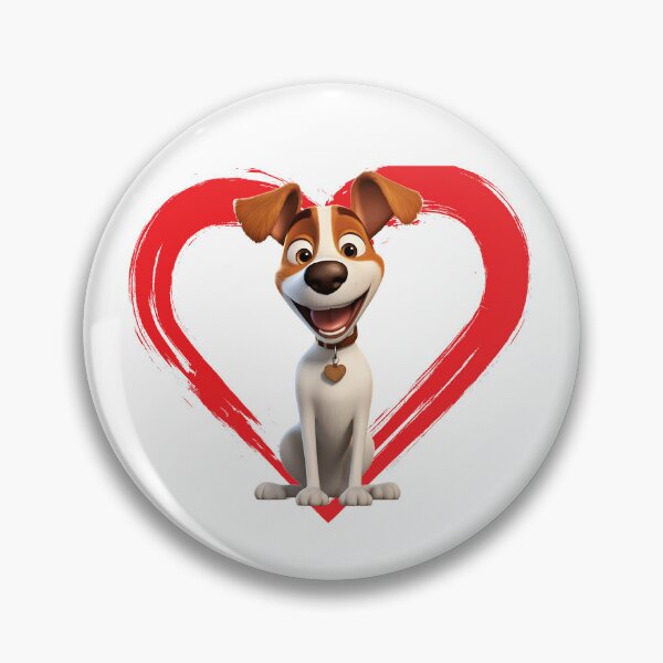 Item preview, Fox Terriers Cartoon in Love Heart swoosh  designed and sold by For Dog Sake!®.